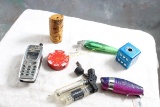 7 Vintage Novelty Lighters Ron Jon Tiki, Poker