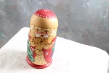 Vintage Russian Santa Claus Nesting Doll 5 Dolls