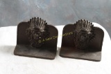 Pair of Metal Native American Indian Chief Bookend