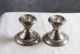 Pair of Sterling Silver Weighted Candleholders