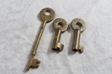 (3) Vintage Soo Line Railroad Keys 1 Conductor & 2