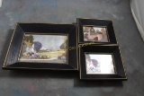 Franklin Framed Pictures (3) Wood Frames & Glass