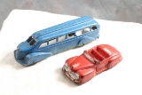 2 Vintage Toys Metal Masters Bus 7.5