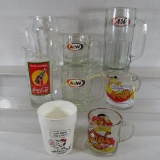8 Collectible Drinking Glasses A&W Coke More
