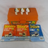 Vintage Snoopy Fishing Box with NOS Bobbers Zebco