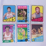 55 1970's Topps Basketball Cards with stars