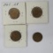 4 2¢ Shield coins, 3 are 1865 & 1 1866
