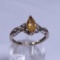 10kt White Gold Citrine & Diamond Accent Ring