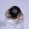 10kt Yellow Gold Onyx & Diamond Accent Ring 2.25g