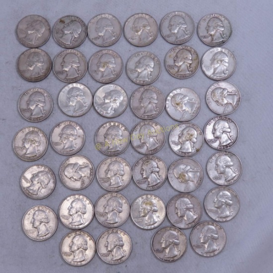 $10 Face 1960-63 Washington Silver Quarters