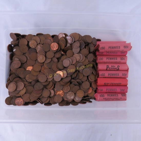 16 pounds wheat pennies & a few memorial cents