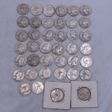 $10 Face 1940's-1964 Silver Washington Quarters