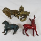 Arcade Stag, Horse & Lion Cast Iron Banks