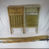 2 Vintage Washboards & Bamboo Fishing Pole