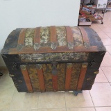 Antique Humpback Trunk with Insert