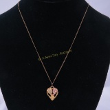 12kt Gold Necklace and Black Hills Heart Pendant