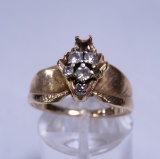 14kt Yellow Gold Diamond Ring- Missing 2 stones