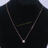 14kt Yellow Gold and Cubic Zirconia Necklace 1.47g