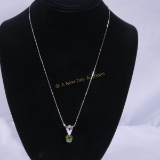 14kt White Gold Necklace with Peridot Pendant 8.1g