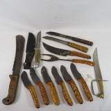 Fixed Blade Knives and 1 Fork