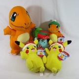 5 New Pokemon Plush with Tags- Pikachu, Bulbasaur