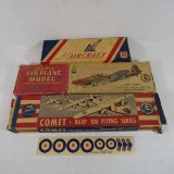 3 Wooden Model Airplanes- Comet Flying Series