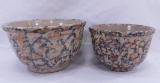 2 Nesting Red Wing Spongeware Bowls- 6&8