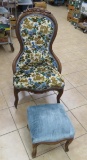 Antique Chair and Foot Stool