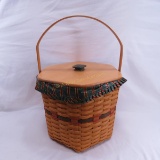 1997 Longaberger Basket With Lid and Inserts