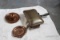 3 Copper Items Crumb Scraper & 2 Ashtrays Occupied