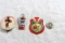 4 Vtg Smalls Tim Holt RKO Star Pin, Post Cereal
