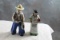 Cowboy & Indian Maiden Porcelain Figures Cow Palace