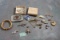 Jewelry Lot Rhinestone Pins, Bracelet, Tie Clips,