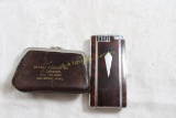 Ronson Art Deco Lighter/Cigarette Case & Leather