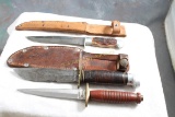 2 Fixed Blade Knives & A Dagger Western, Japan,