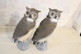 1977 Flambeau Products Corp. 2 Owl Decoy Set 18.5