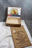 Rocky Ford Wood Cigar Box, Lil' Chief Popcorn Bag,