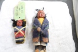 Pair of 1930's Skookum Dolls Maiden & Papoose
