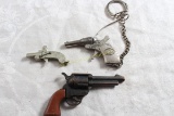 3 Mid Century Miniature Gun Key Chains