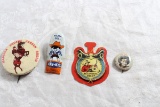 4 Vtg Smalls Tim Holt RKO Star Pin, Post Cereal