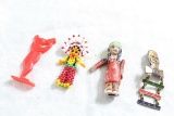 4 Vtg. Smalls Bisque Indian Maiden, Cracker Jack