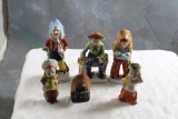 Lot Cowboy & Indian Figurines Bisque & Porcelain