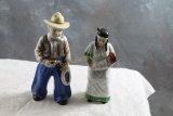 Cowboy & Indian Maiden Porcelain Figures Cow Palace