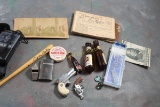Misc. Lot Mickey Mantle Bat Pen, Dr. Pepper Bottle,