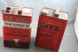 2 One Gallon DeLaval Separator & NYE Oil Cans