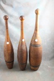 3 Indian Wood Exercise Pins 1930's 20