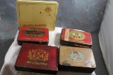 5 Tobacco Tins, Dutch Masters, La Palina Cigars,