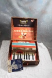 Emenee Golden Piano Toy Accordion with Song Book