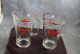 2 Glass Beer Pitchers Coors Banquet, Miller High