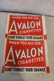 2 - 1939 Avalon Cigarettes Paper Signs 18